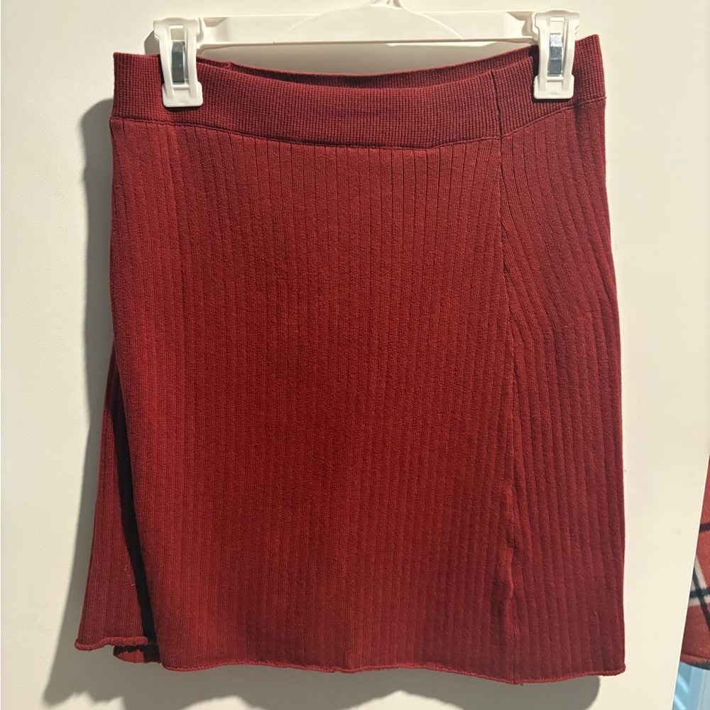 Free People Red Knit Skirt